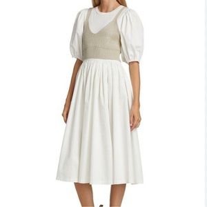 En Saison Mixed Media Puff Sleeve